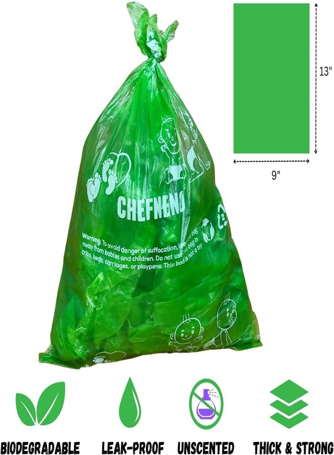 CHEFNENO Multipurpose Waste Bags 11 Refill Rolls (198 Bags) with Dispenser, Biodegradable, Leak-Proof, Easy to Use, Value Pack - Image 2