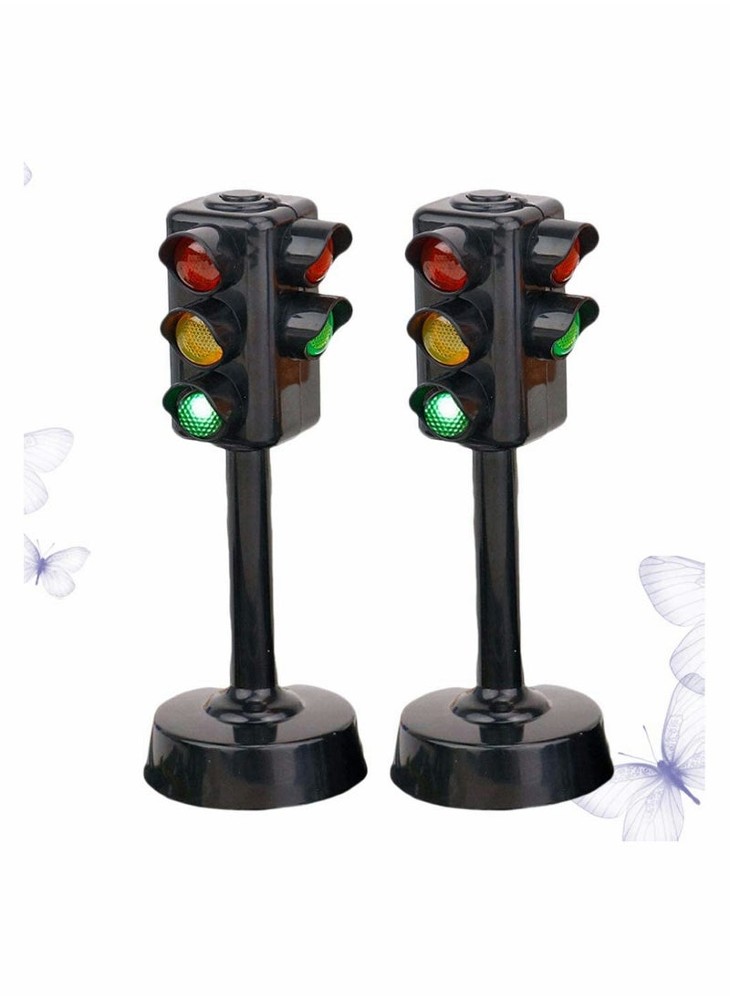 SYOSI - Kids Traffic Light Toy Traffic Signal Light Model Toys Early Education Playset for Kids Toddler (2 Pcs) - Image 1