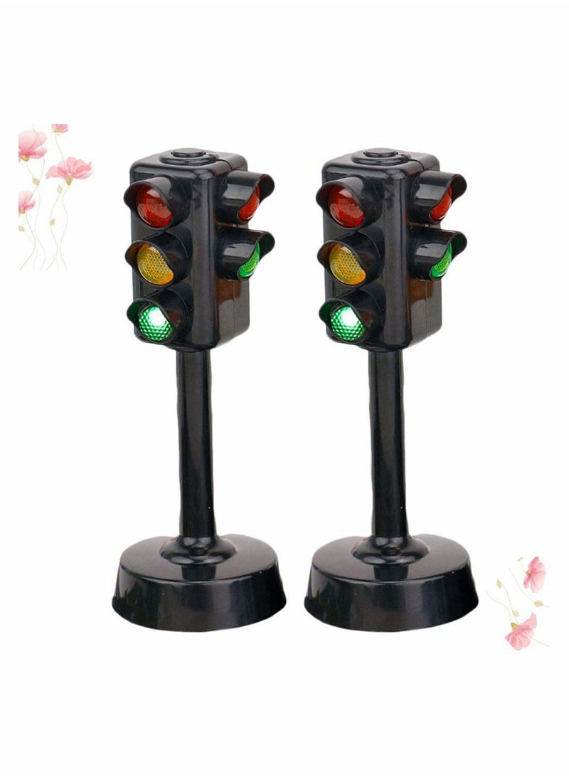 SYOSI - Kids Traffic Light Toy Traffic Signal Light Model Toys Early Education Playset for Kids Toddler (2 Pcs) - Image 1