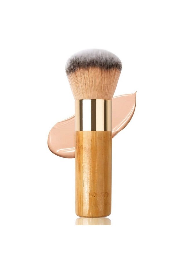 جيديو فرشاة GOERTI Bronzer Tan للتسمير الذاتي، فرشاة كابوكي نباتية كبيرة لوضع كريم الأساس البودرة وفرشاة التسمير الذاتي، فرشاة كابوكي احترافية لمزج كريم الأساس وأحمر الخدود وكريم التسمير الذاتي للوجه - Image 1