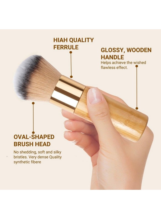جيديو فرشاة GOERTI Bronzer Tan للتسمير الذاتي، فرشاة كابوكي نباتية كبيرة لوضع كريم الأساس البودرة وفرشاة التسمير الذاتي، فرشاة كابوكي احترافية لمزج كريم الأساس وأحمر الخدود وكريم التسمير الذاتي للوجه - Image 4