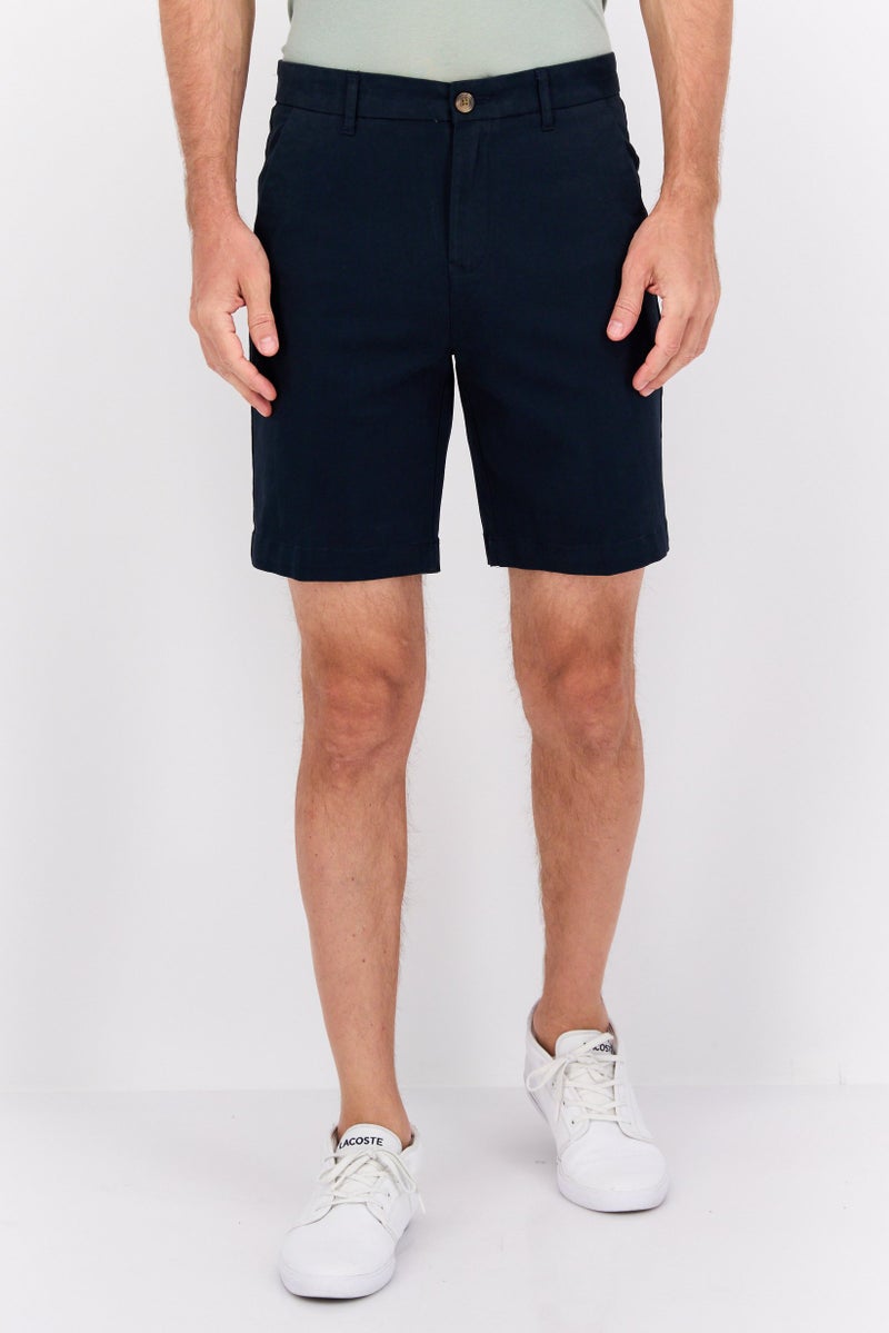 PERRY ELLIS Men Plain Chino Shorts, Navy - Image 1