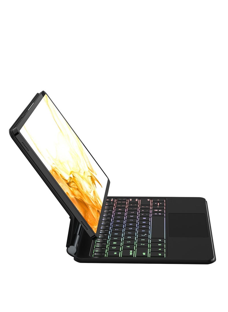 Magnetic Smart Bluetooth Keyboard Case Compatible with Samsung Galaxy Tab S7/S8/S9/S9 FE 11-inch RGB Backlit Keyboard with Trackpad