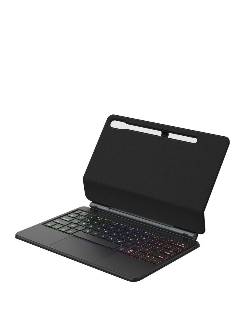 Magnetic Smart Bluetooth Keyboard Case Compatible with Samsung Galaxy Tab S7/S8/S9/S9 FE 11-inch RGB Backlit Keyboard with Trackpad