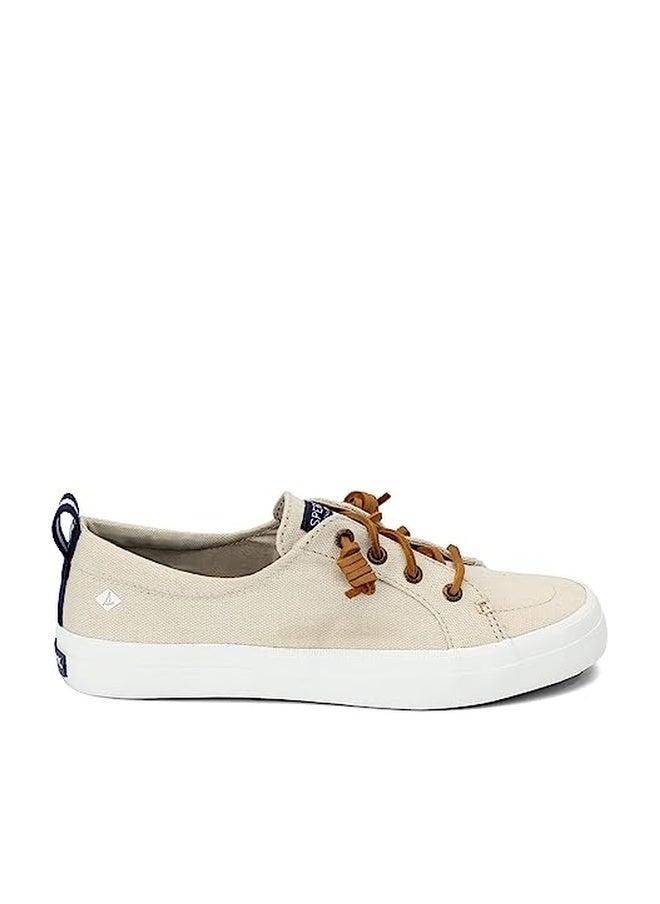 Sperry Womens Crest Vibe Linen Sneaker, Oat, 8.5 - Image 1