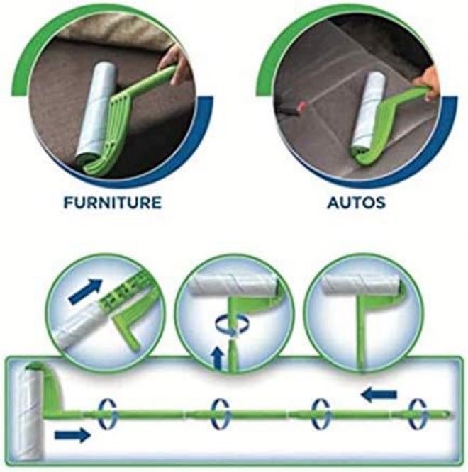 Leo MegaClean 10-Inch Wide Lint Roller Refills 25 Sheets with extendable Handle to 45 inch for Lint Remover Household Cleaning Easily Remove Pet Hair Dust and Debris from Floors Carpets and Furniture - Image 4