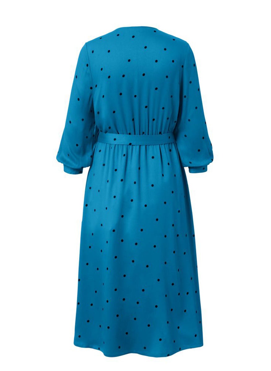 Women Polka Dots Short Sleeve Midi Dress, Blue - pzsku/Z60C86D35983CC2D2094AZ/45/_/1728339929/bb2da8a1-bdc0-45aa-88a6-4b3d1e534ebd