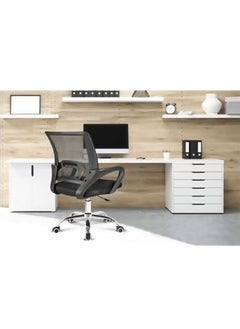 LW Adjustable Office Chair with Metal Legs - 25x48x48 CM (Black)  - Image 3