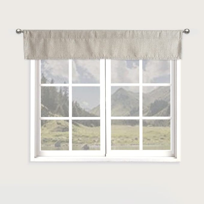 VALANCES FOR WINDOWS LINEN TEXTURED KITCHEN CURTAINS AND VALANCES SETBLACKOUT VALANCE CURTAINS FOR LIVING ROOMBATHROOMBASEMENT10 INCH LENGTH BY 52 INCH WIDE1 PANELDARK BEIGE