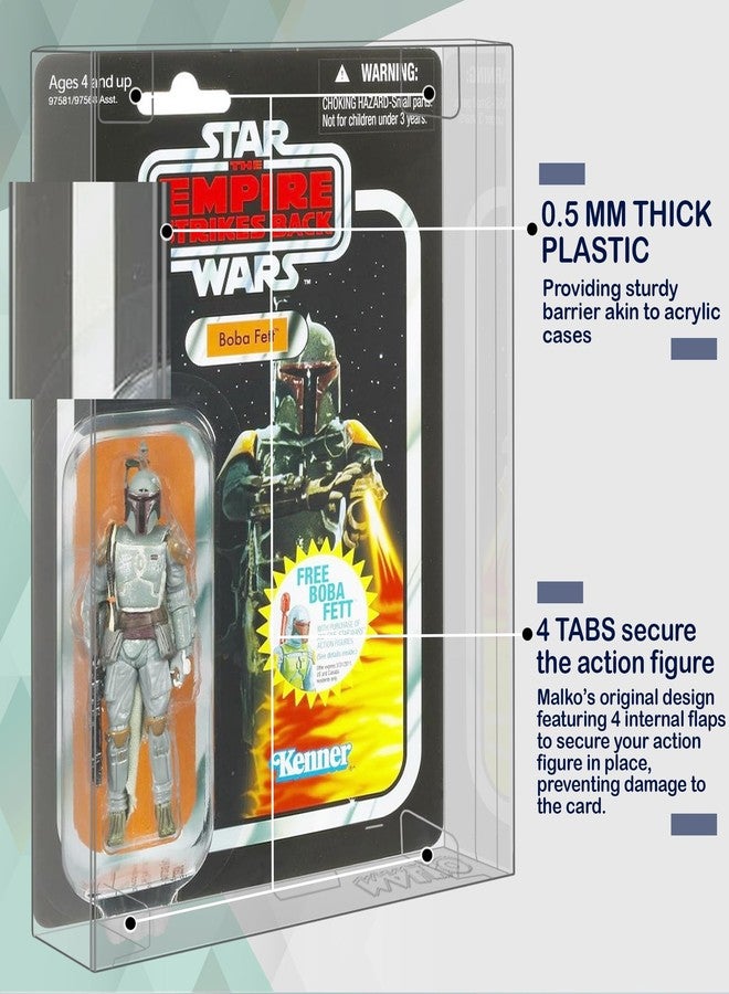 MALKO 6 Pack Protector Display Case for Carded 3.75 Inch Action Figures | Compatible with: Star Wars | Marvel | G.I Joe | 0.5 MM Thick Plastic - Image 2