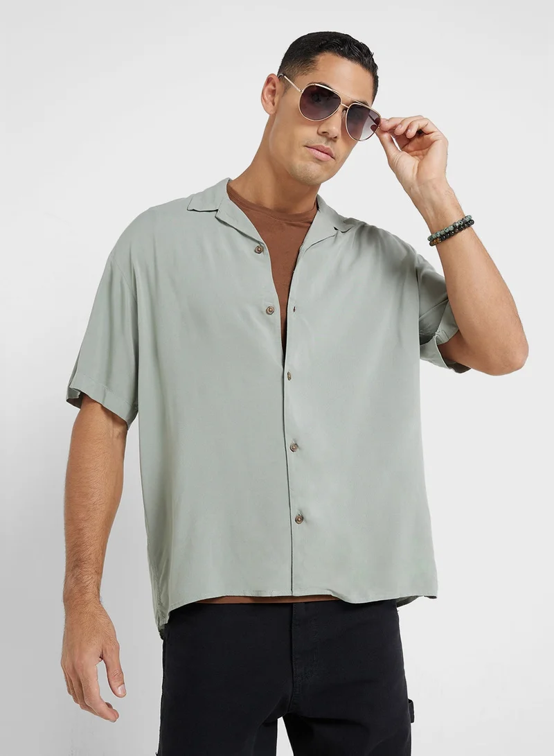 JACK & JONES Solid Regular Fit Half Sleeve Shirt