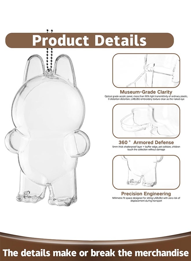 Clear Figure Display Case Compatible with LABUBU Have a Seat Plush Toy, Protective Cover, Transparent PVC Bag for Storage (Standing)  - Image 4