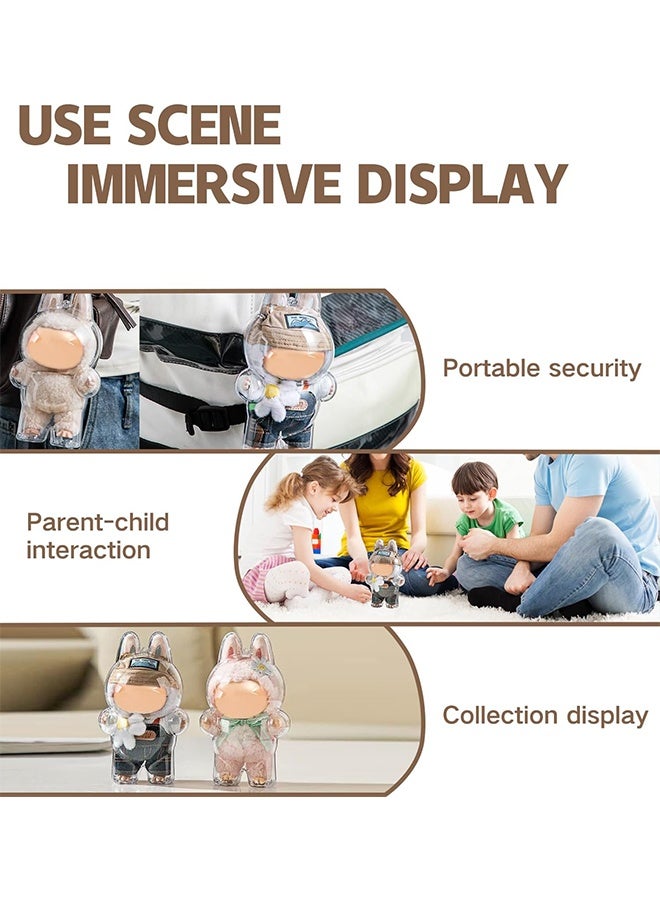 Clear Figure Display Case Compatible with LABUBU Have a Seat Plush Toy, Protective Cover, Transparent PVC Bag for Storage (Standing)  - Image 3