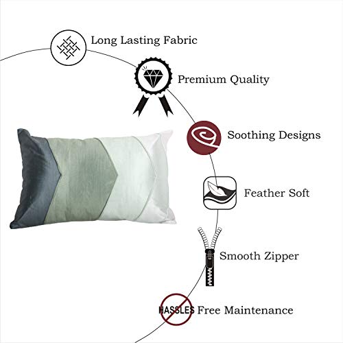 Home- The Best is for You 12x18 inch Cushion Cover Green | Printed and Embroidered | Pack of 1 - Image 5