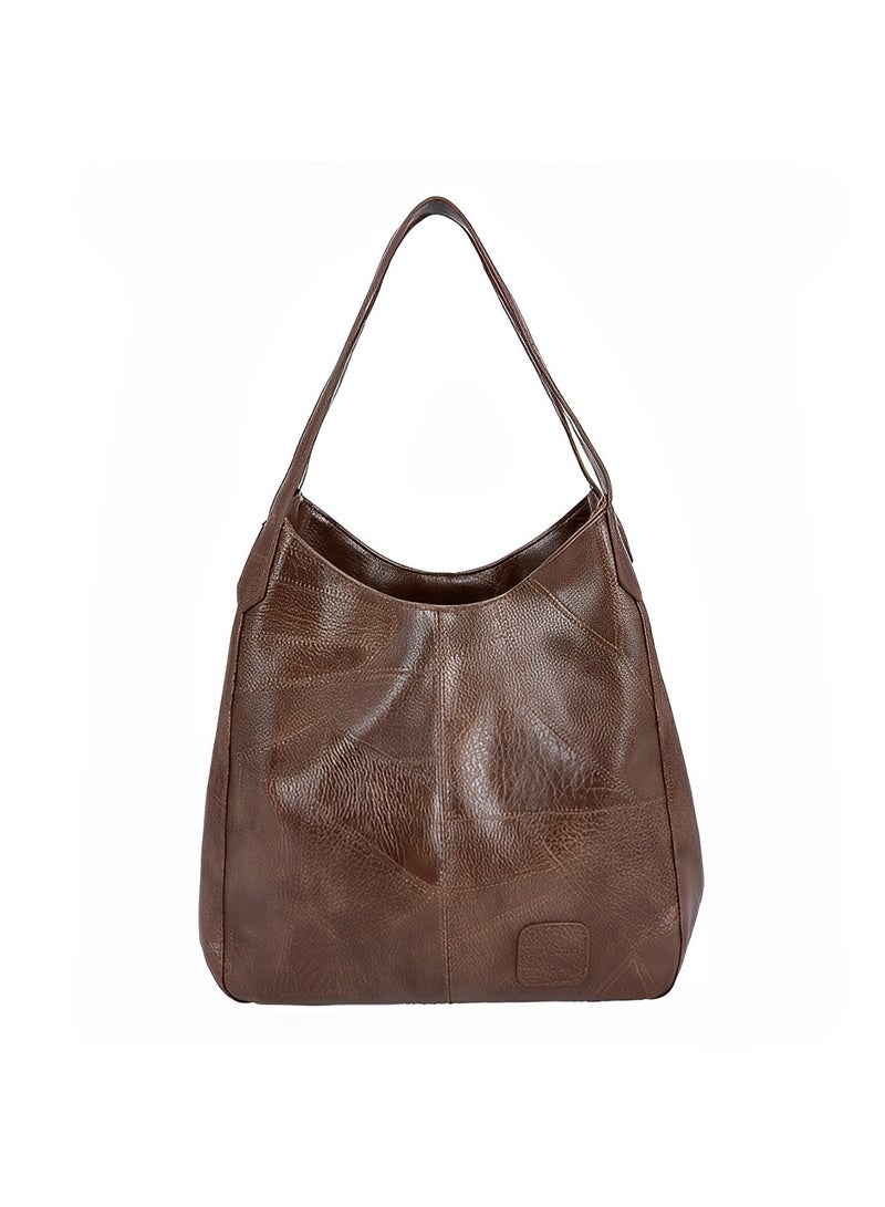 REOCLE Women's Tote Shoulder Bag Soft Leather Handbag with Large Capacity Genuine Leather Tote Bags Made of High Quality PU Leather  - Image 2