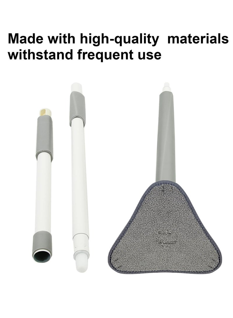 Excefore Wall Mop, Self-Wringing Mop, 360° Rotation & Hands-Free, Easy Squeeze System for Washing Walls, Floors, Corners, Professional Quality, Dry & Wet Cleaning, 4 Microfiber Triangle Pads (Gray) - Image 2