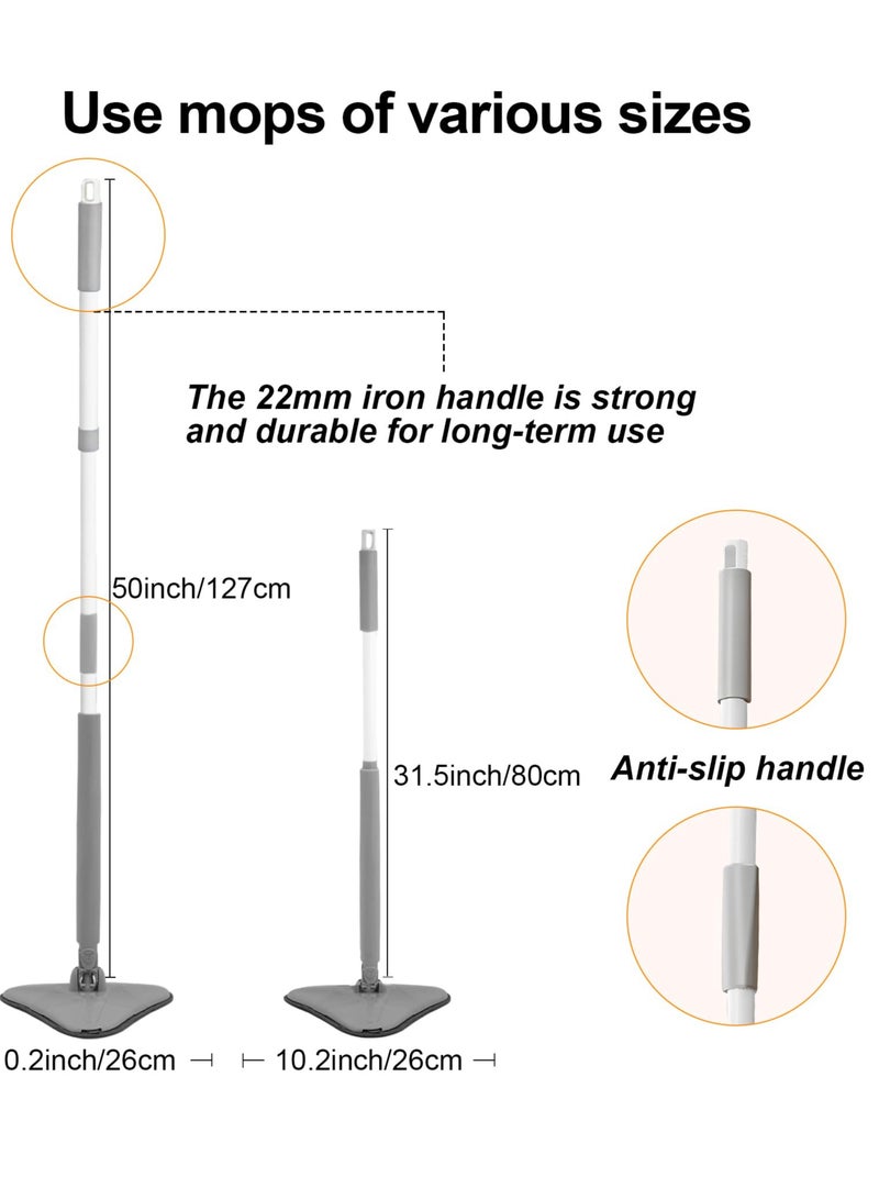 Excefore Wall Mop, Self-Wringing Mop, 360° Rotation & Hands-Free, Easy Squeeze System for Washing Walls, Floors, Corners, Professional Quality, Dry & Wet Cleaning, 4 Microfiber Triangle Pads (Gray) - Image 5