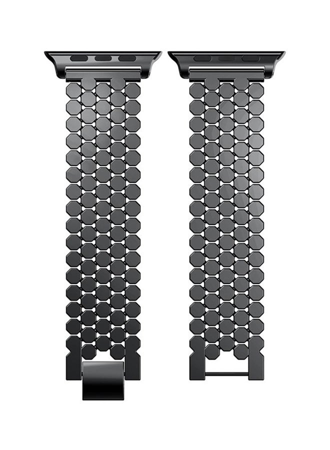 Replacement Band Loop Strap For Apple Watch Series 4 44mm Black  - Image 2