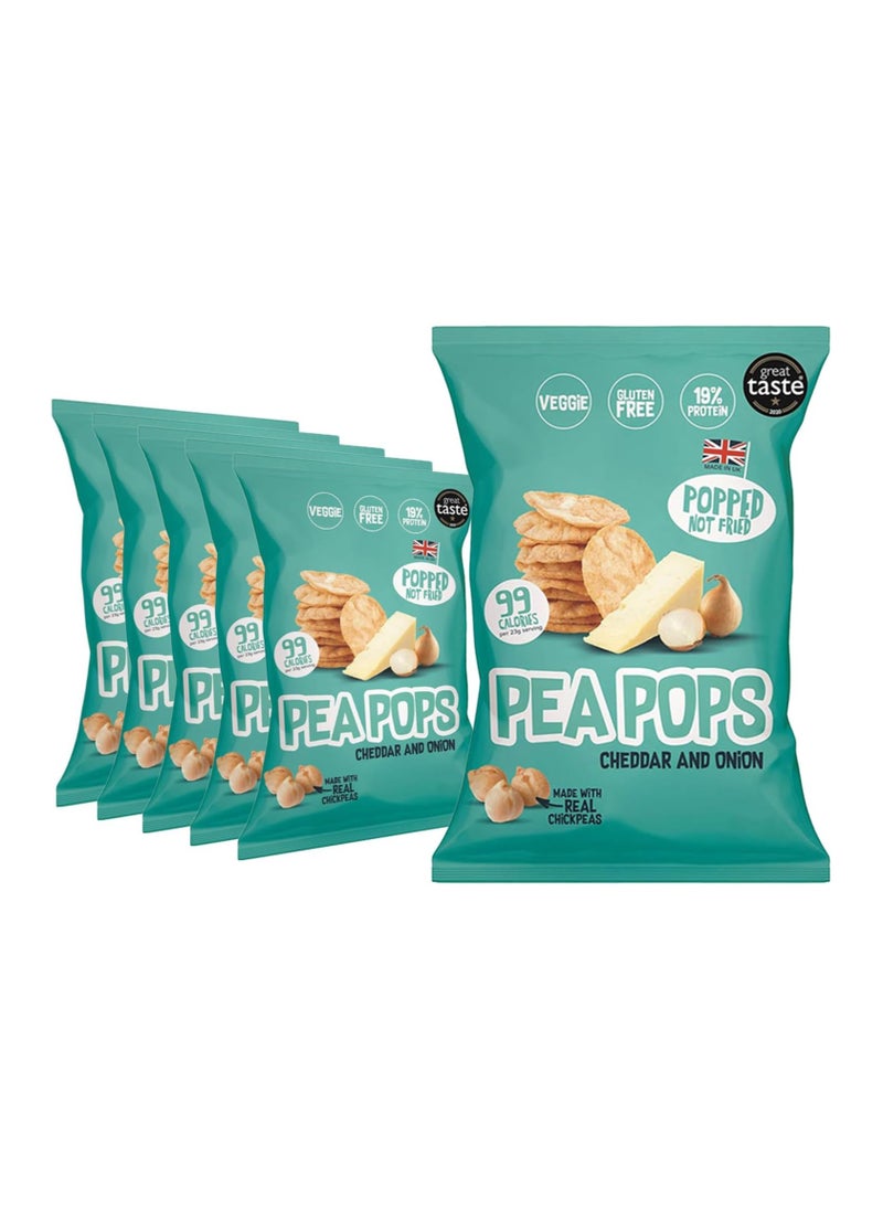 PEA POPS - Pea Pops Healthy Protein Chips - Delicious Chikpea Crisps 19% Protein Less Fat, Low Calorie, Gluten Free, Veggie Protein Snacks, Popped (Not Fried) 23g (Cheddar & Onion) - Image 1