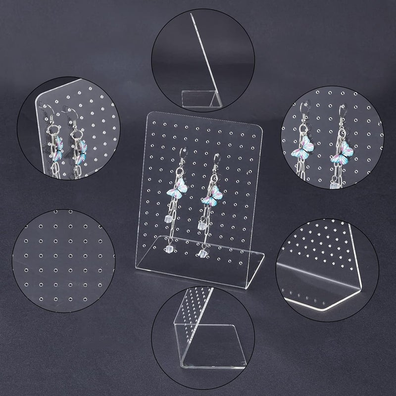 TPGP FINGERINSPIRE 3Pcs L-Shape Earring Display Stand with 120 Holes - Clear Earring Holder for Women - Image 4