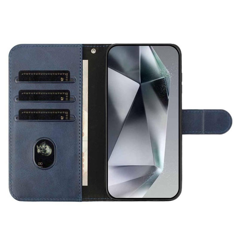 erorex For Honor 400 Global Dual-Folded S-shape Leather Phone Case(Navy Blue) - Image 4