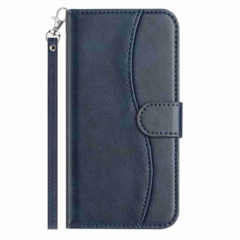 erorex For Honor 400 Global Dual-Folded S-shape Leather Phone Case(Navy Blue) - Image 2