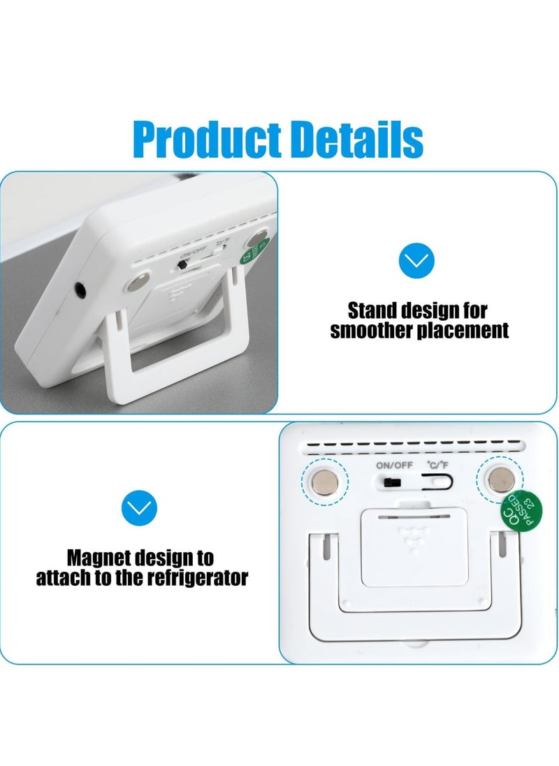 SYOSI - Digital Freezer Thermometer with External Sensor, LCD Display, High/Low Temperature Alarm, ℃/℉ Switchable, Magnetic Refrigerator Thermometer for Home - Image 1