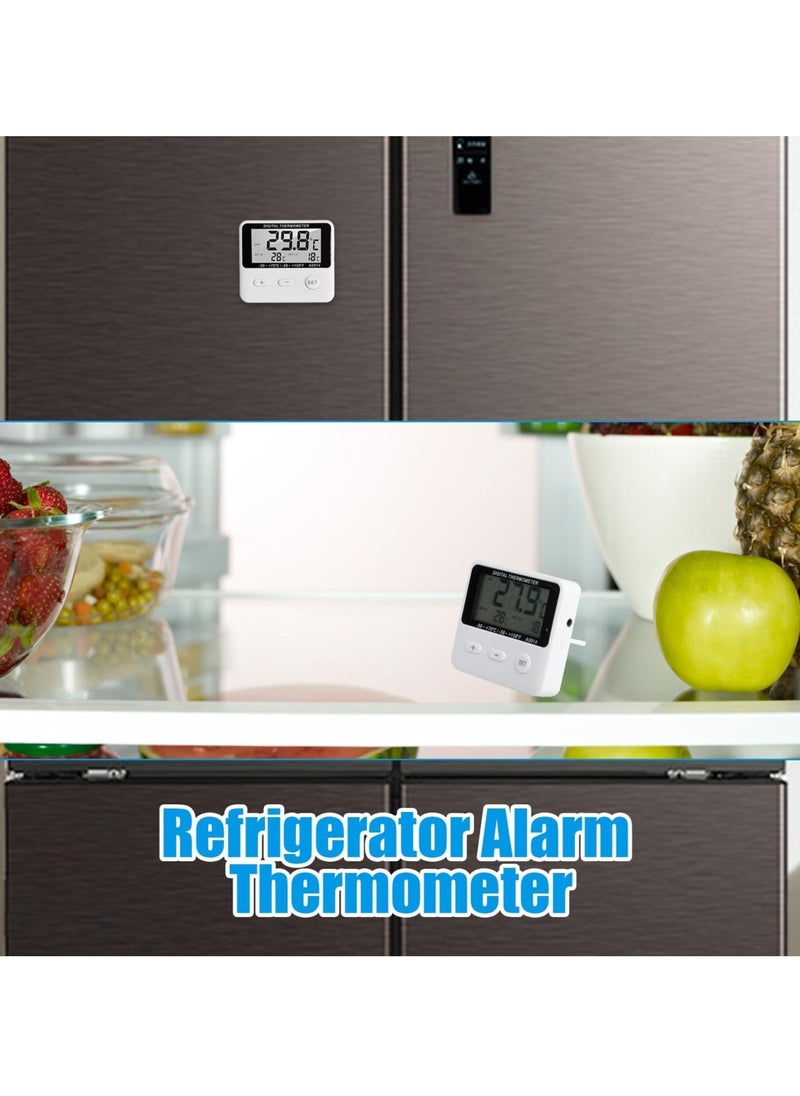 SYOSI - Digital Freezer Thermometer with External Sensor, LCD Display, High/Low Temperature Alarm, ℃/℉ Switchable, Magnetic Refrigerator Thermometer for Home - Image 1