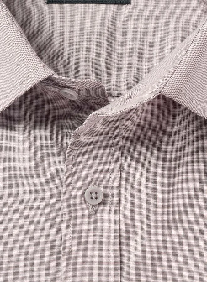 Splash FAV Beige Regular Fit Collared Textured Long Sleeves Shirt for Men | Best Price UAE