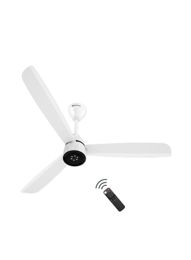 atomberg Renesa Enzel 1200mm BLDC Ceiling Fan with Remote Control | BEE 5 star Rated Energy Efficient Ceiling Fan | High Air Delivery with LED Indicators| 3 Year Warranty (Gloss White) - Image 1