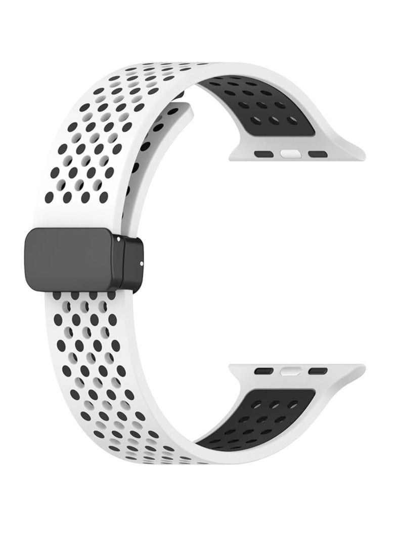 Magnetic Silicone Breathable Strap Compatible with iWatch Sport Band Ultra 2/Ultra 49mm 45mm 44mm 42mm iWatch SE 9 8 7 6 5 - Image 1