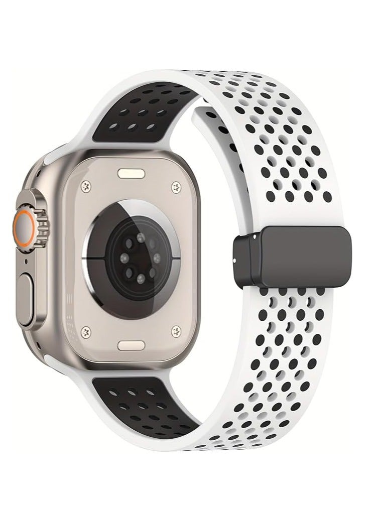 Magnetic Silicone Breathable Strap Compatible with iWatch Sport Band Ultra 2/Ultra 49mm 45mm 44mm 42mm iWatch SE 9 8 7 6 5 - Image 2