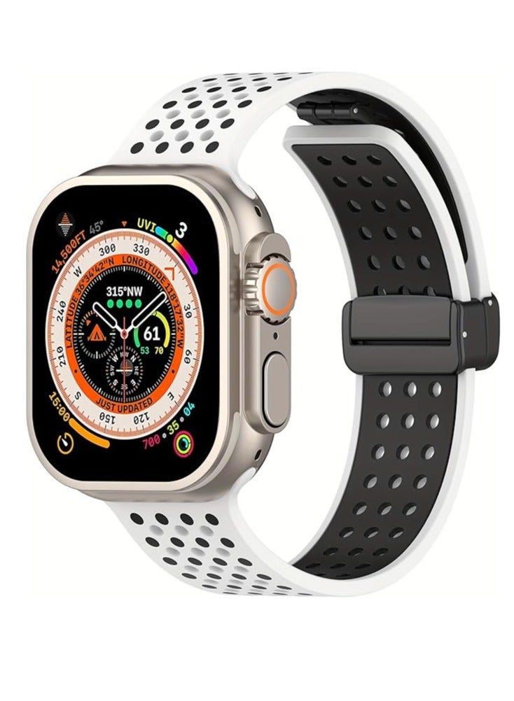 Magnetic Silicone Breathable Strap Compatible with iWatch Sport Band Ultra 2/Ultra 49mm 45mm 44mm 42mm iWatch SE 9 8 7 6 5 - Image 3