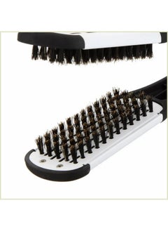 Scarlet Line Professional Thermoceramic Straightening Hair Brush With Bore Bristles For Men N Women_Black N White  - Image 3