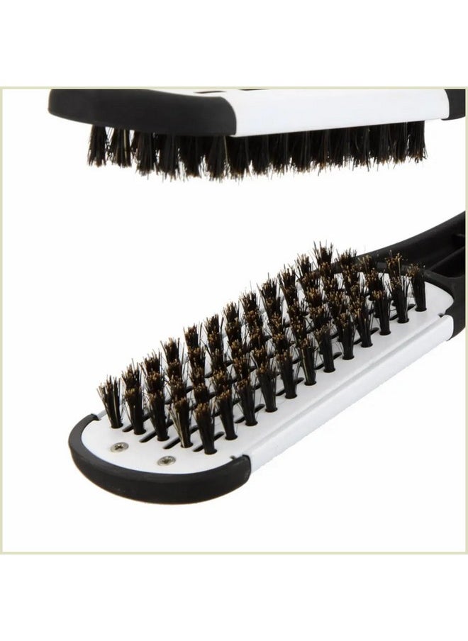 Scarlet Line Professional Thermoceramic Straightening Hair Brush With Bore Bristles For Men N Women_Black N White  - Image 3