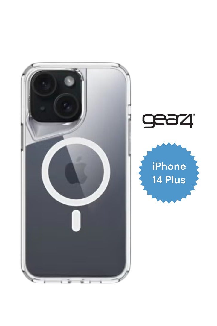 جيرفور جراب موبايل ايفون 14 بلس (iPhone 14 Plus) مضاد للصدمات, غطاء حماية مغناطيسي مضاد للخدش يدعم الشحن اللاسلكي ماج سيف MageSafe, مصنوع من البولي يورثين الحراري عالي الجودة - شفاف - Image 1