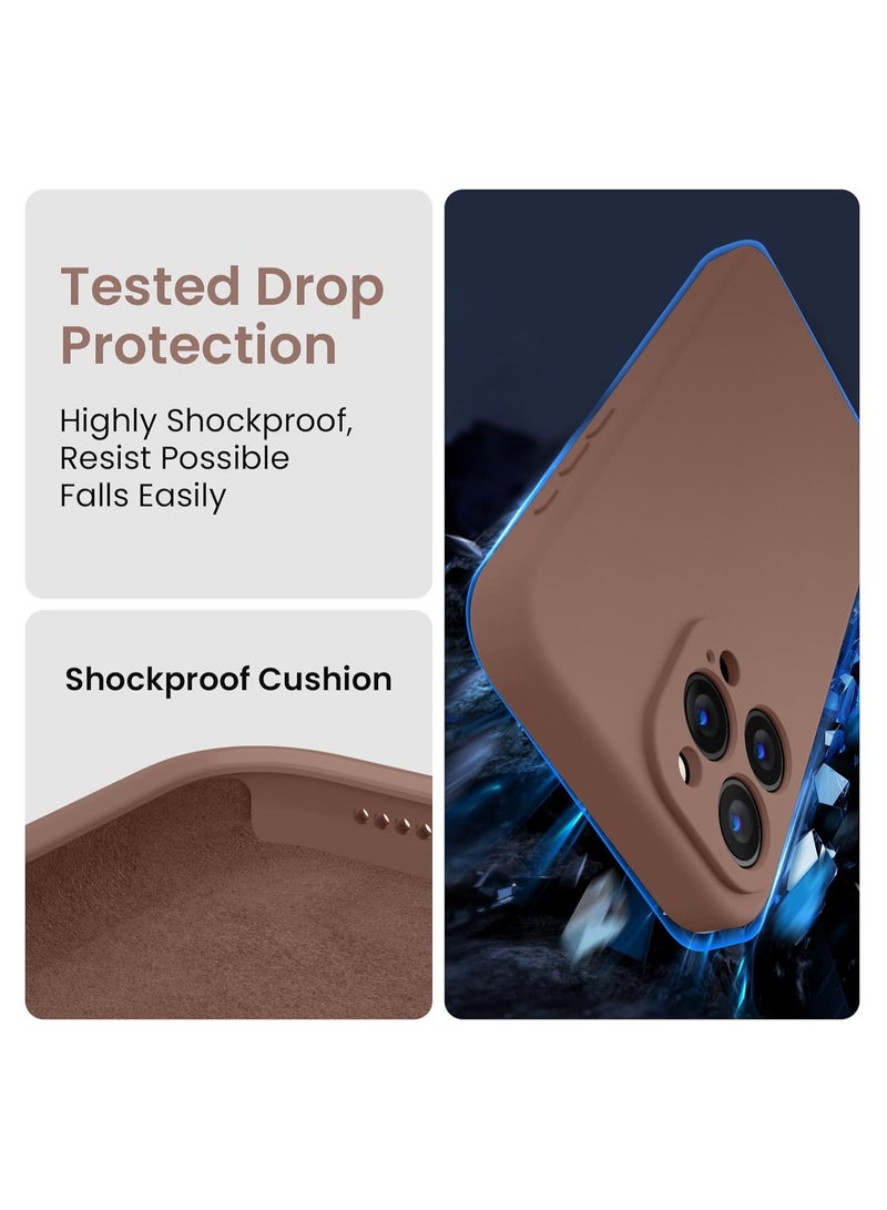 ELTRAZONE Designed for iPhone 15 Pro Max Case, Silicone Upgraded [Camera Protection] for iPhone 15 ProMax Case with [2 Screen Protectors], Anti-Scratch Microfiber Lining, 6.7 inch, Light Brown - Image 4