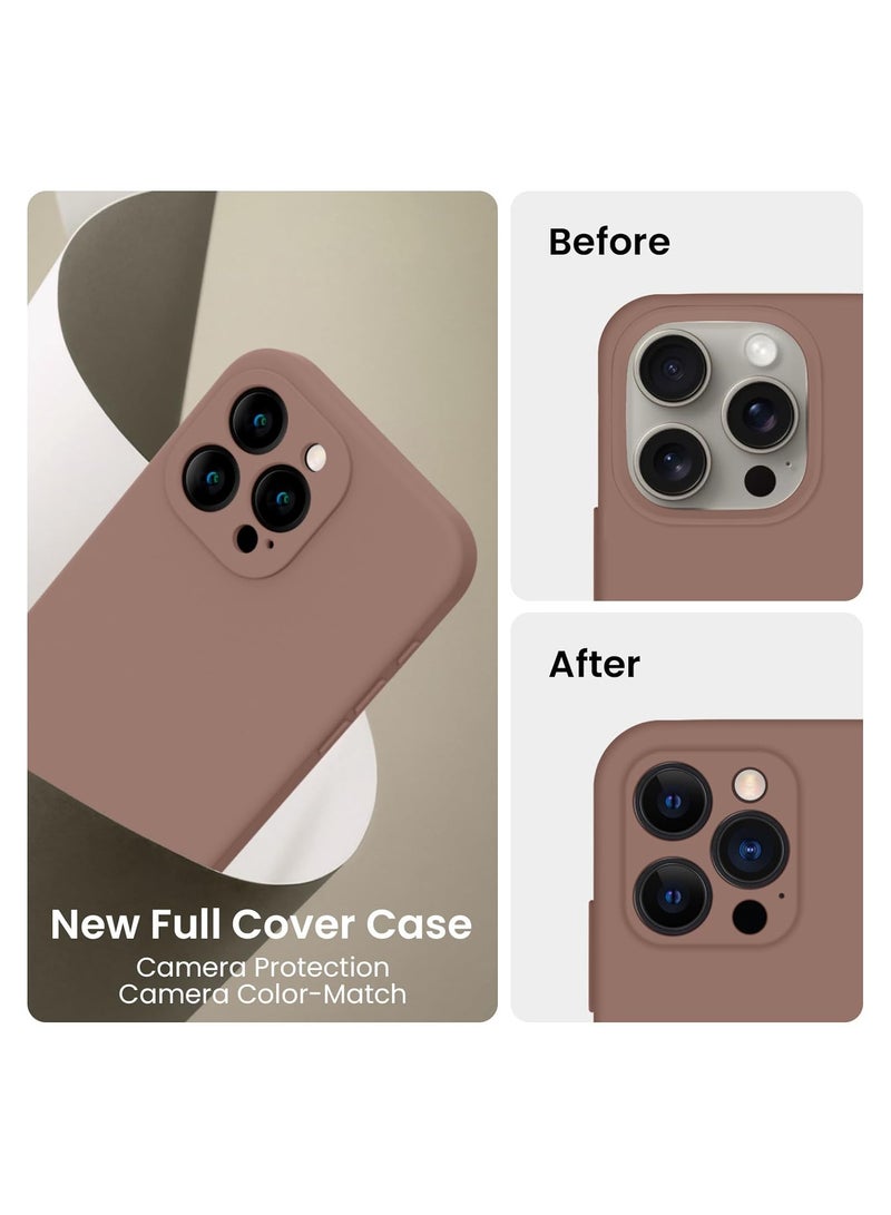 ELTRAZONE Designed for iPhone 15 Pro Max Case, Silicone Upgraded [Camera Protection] for iPhone 15 ProMax Case with [2 Screen Protectors], Anti-Scratch Microfiber Lining, 6.7 inch, Light Brown - Image 3