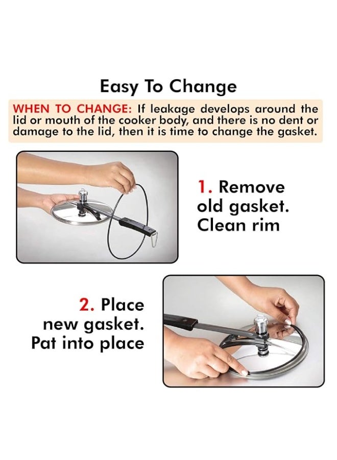 Hawkins Aluminium Gasket For 2 Litre To 3 Litre, 4 Litre Tall Hawkins Pressure Cookers | Miss Mary 3.5 Litre Pressure Cookers | All Contura 4 Litre Pressure Cookers (Baby Gasket BG), 4 Liter,Black - Image 4