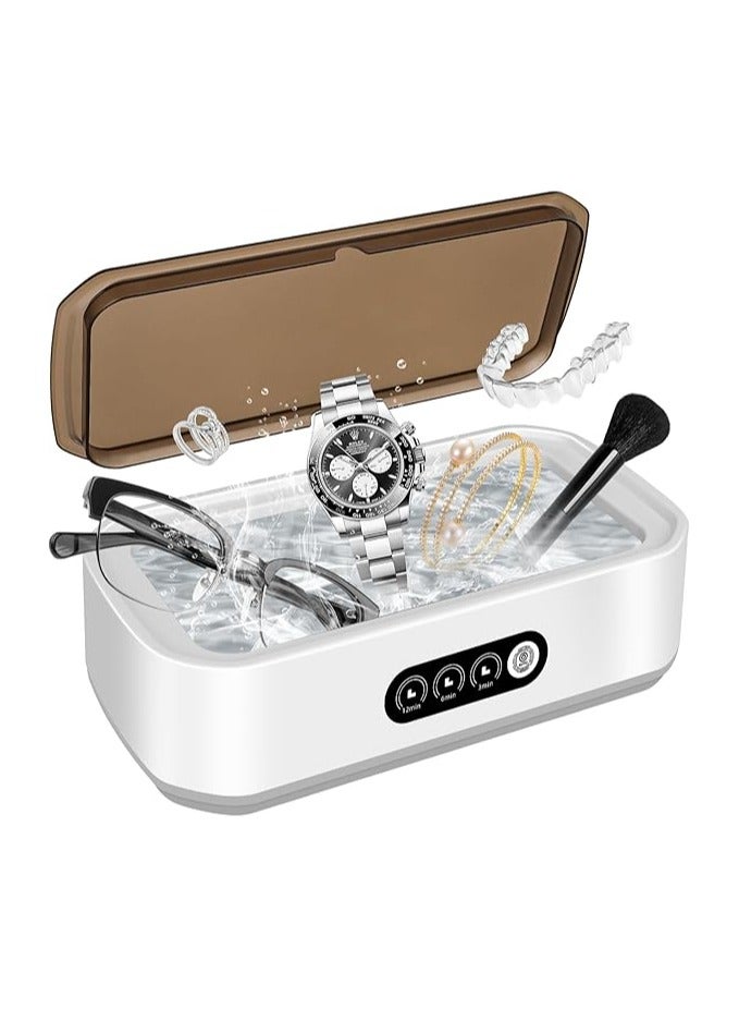 AROAQ Ultrasonic Cleaner 600mL 46kHz 5 Cleaning Modes Jewelry Cleaner with Watch Stand for Jewelry Necklace Ring Glasses Watch Denture  - Image 1