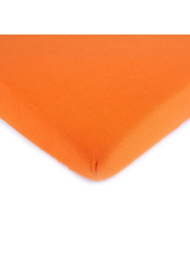 SHEETWORLD.COM SheetWorld Fitted 100% Cotton Jersey Pack N Play Sheet Fits Graco Square Play Yard 36 x 36, Burnt Orange, Made in USA - Image 1