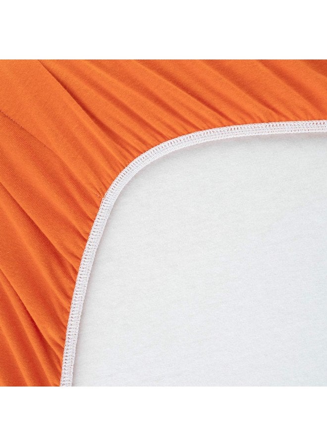SHEETWORLD.COM SheetWorld Fitted 100% Cotton Jersey Pack N Play Sheet Fits Graco Square Play Yard 36 x 36, Burnt Orange, Made in USA - Image 2