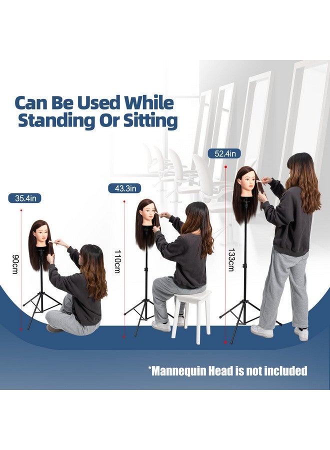 Goodofferplace Tall Wig Tripod Stand,Metal Mannequin Head Stand Adjustable for Mannequin Head,Training Canvas Block Head,for Styling,Wig Making Displaywith Carrying Bag,30 Pcs T-Pins(35.4-52.4 Inch) - Image 2