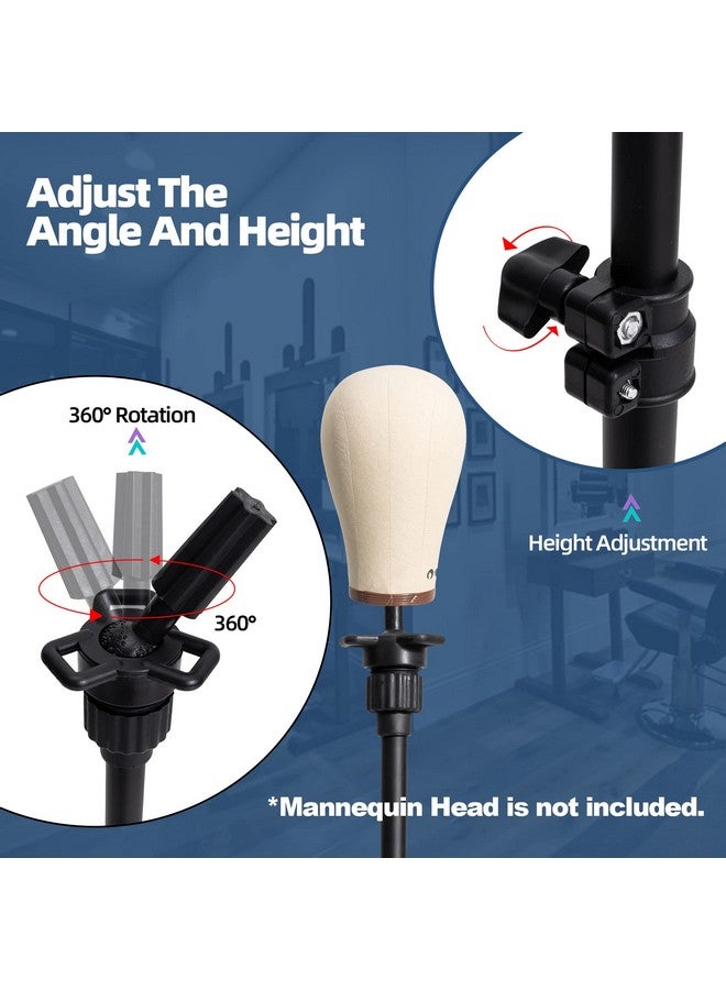 Goodofferplace Tall Wig Tripod Stand,Metal Mannequin Head Stand Adjustable for Mannequin Head,Training Canvas Block Head,for Styling,Wig Making Displaywith Carrying Bag,30 Pcs T-Pins(35.4-52.4 Inch) - Image 4
