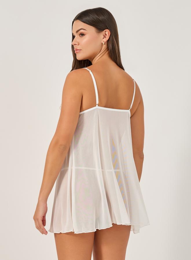 Styli Styli Lace Bow Detail Babydoll with Briefs  - Image 5