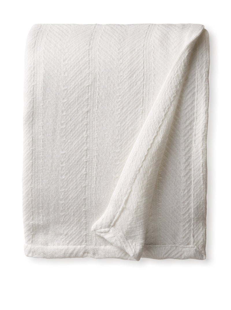 Eddie Bauer Eddie Bauer  Twin Blanket Lightweight Cotton Bedding Home Decor for All Seasons Herringbone OffWhite Twin 