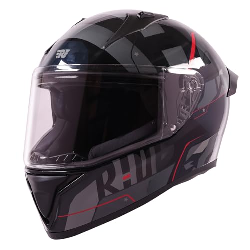 Royal Enfield Roadster Full FACE GEO CAMO Helmet|ISI & DOT Certified|Scratch Resistant Visor|High Impact ABS Shell|High Density EPS Liner|3 Intake Ports & 2 Exhaust|Micrometric Lock Black (M) 58 CM - Image 1