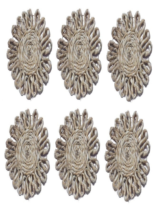 MARSHLAND Handcrafted Best for Center Round Jute 10cm L 0.5cm Brown Color & Round Handcrafted Coasters Set for Dining Table Cup Tea Coaster Pack of 6 - Image 4