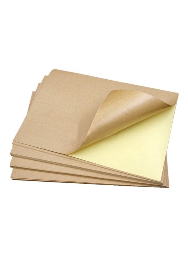 NIBEMINENT 100-Sheets Sticker Paper A4 Label Brown
