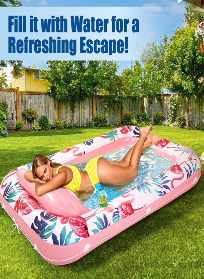 PANADAJOY Premium Inflatable Tanning Pool Lounger Lake Flamingo Pool Float Floaties for Adults - Comfortable Design with Cup Holders and Headrest - Perfect for Beach Parties, Lake Lounging, and Tanning - Image 2